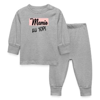 GRANNY - Baby Sleepsuit - heather grey - Front