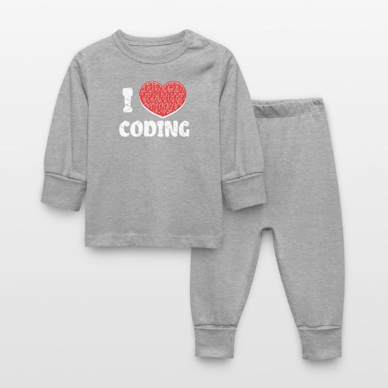 Developer Heart Coding Statement Programmer Baby Sleepsuit