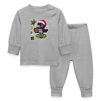 Festive Crow Fester - Baby Schlafanzug - Grau meliert - Vorne