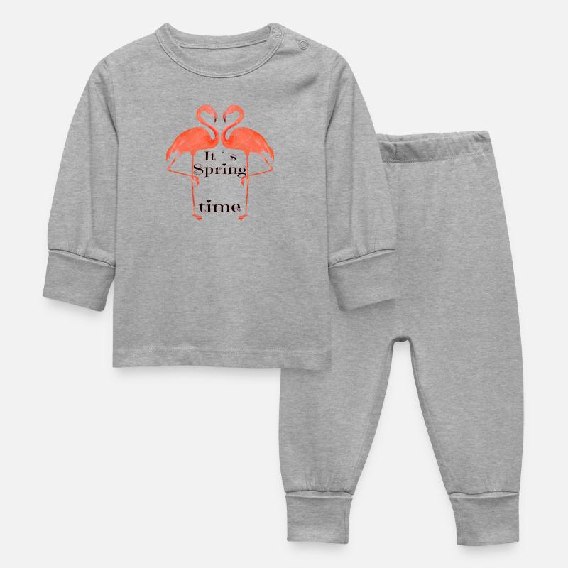 Flamant - Pyjama Bébé - gris chiné