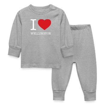 J’ADORE WELLINGTON Nouvelle-Zélande Neuseeland - Pyjama Bébé - gris chiné - Devant