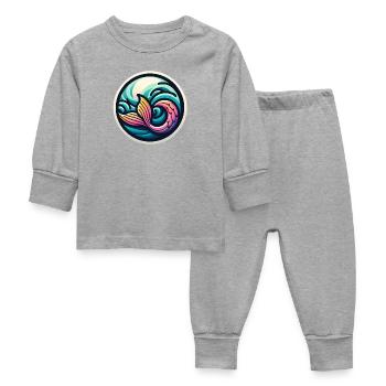 Fin Mermaid - Baby Sleepsuit - heather grey - Front