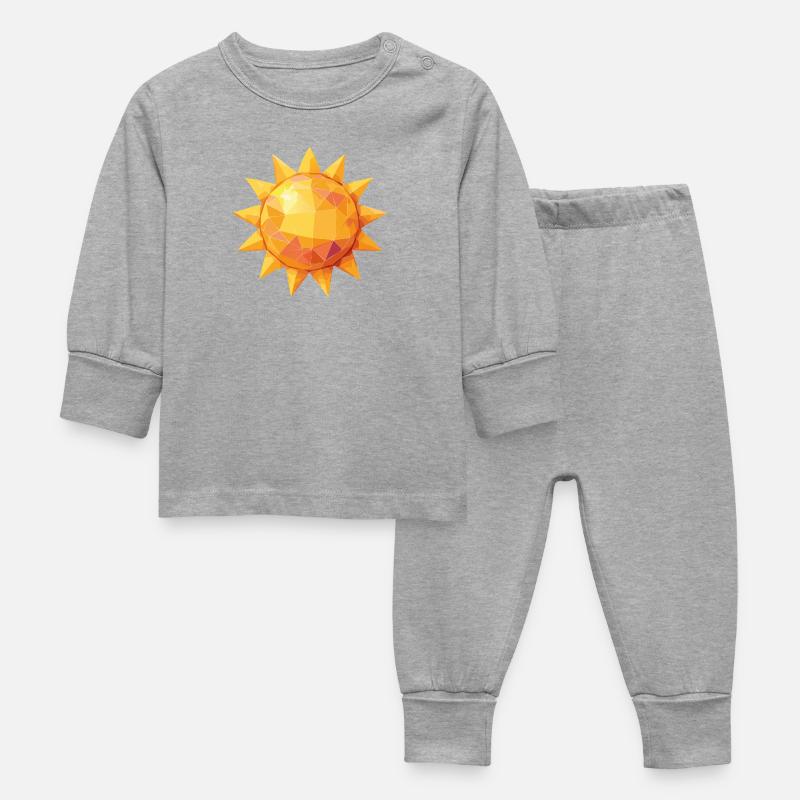 Soleil - Pyjama Bébé - gris chiné