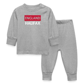 Angleterre Halifax Vintage Badge Design - Pyjama Bébé - gris chiné - Devant
