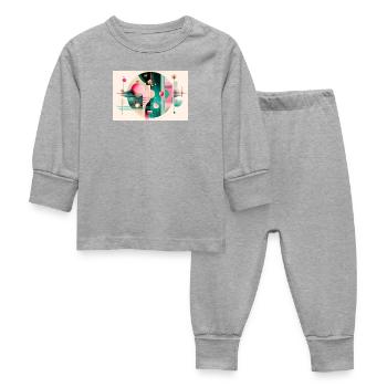 Composition Abstraite Envolée Chromatique - Pyjama Bébé - gris chiné - Devant