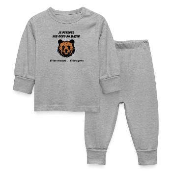 Tête d'ours en colère - Pyjama Bébé - gris chiné - Devant