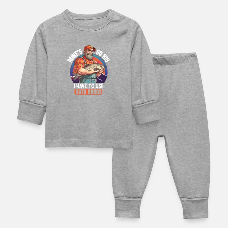 Dicton de pêcheur avec du poisson - Pyjama Bébé - gris chiné