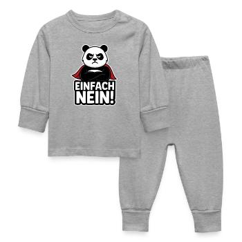 Panda Superhero : Tout simplement non - Pyjama Bébé - gris chiné - Devant