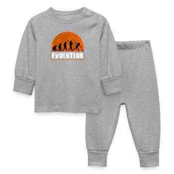 Bowling Girl Evolution Design für Sportliebhaber - Baby Schlafanzug - Grau meliert - Vorne