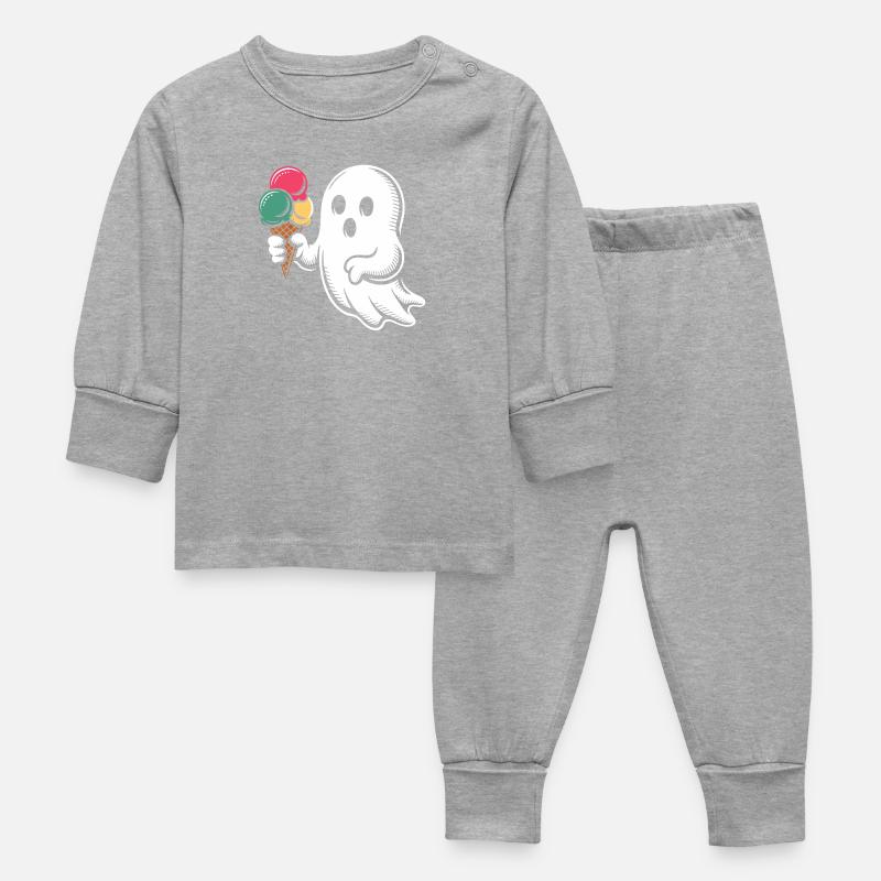Fantôme avec glace - Pyjama Bébé - gris chiné