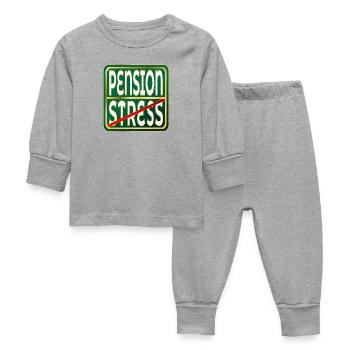 Work Pension Stress - Baby Sleepsuit - heather grey - Front