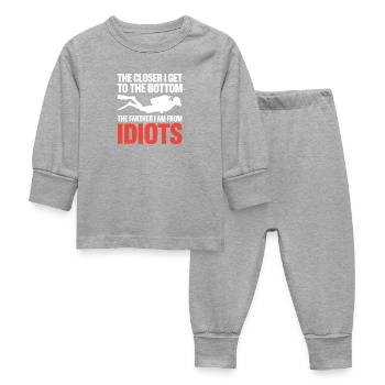 Bottom Dive: Closer Farther from Idiots - Baby Sleepsuit - heather grey - Front