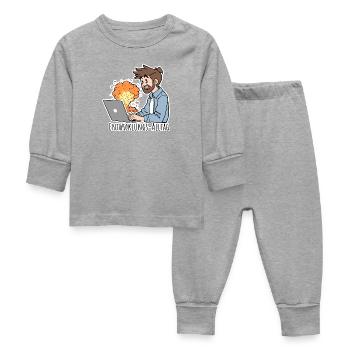 CHAOS TOTAL ! Normal en développement ! - Pyjama Bébé - gris chiné - Devant