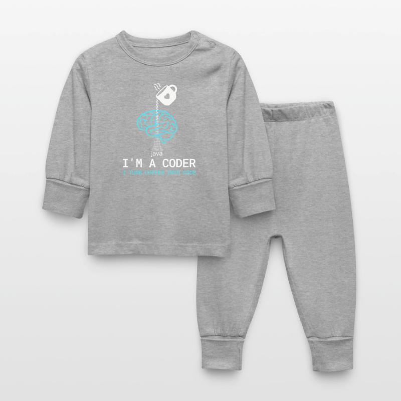 Coder T-Shirt: Coffee into Code – Nerdy Programmie Baby Schlafanzug