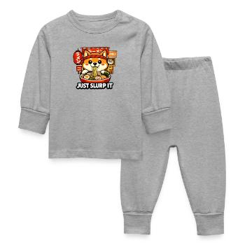 Amusant de ramen shiba de kawaï - Pyjama Bébé - gris chiné - Devant