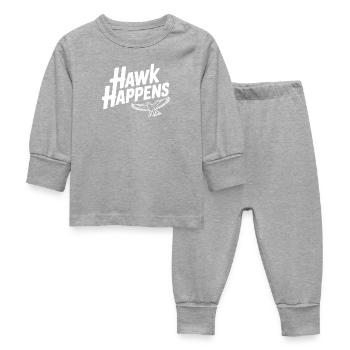 Hawk Happens - Baby Sleepsuit - heather grey - Front