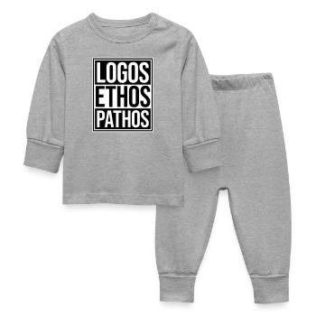 Logos Ethos Pathos Rhétorique Étudiant en Philosophie - Pyjama Bébé - gris chiné - Devant