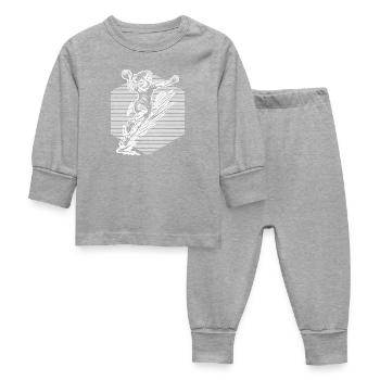 Motif clair de handball pour le quotidien des femmes - Pyjama Bébé - gris chiné - Devant