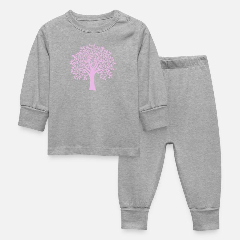 Silhouette à motif d’arbre jumbo violet - Pyjama Bébé - gris chiné
