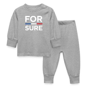 macron For sure - Pyjama Bébé - gris chiné - Devant