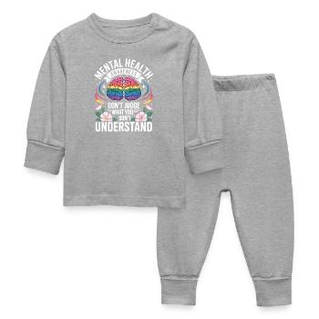 Mental Health Rainbow Brain - Pyjama Bébé - gris chiné - Devant