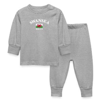 Swansea, Pays de Galles - Pyjama Bébé - gris chiné - Devant