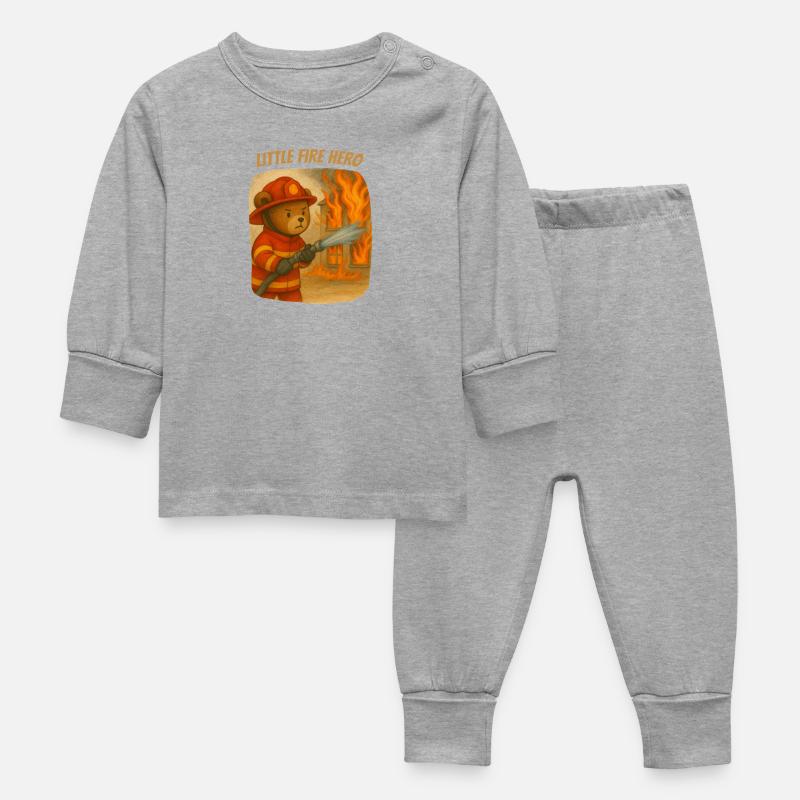 Petit pompier - Pyjama Bébé - gris chiné