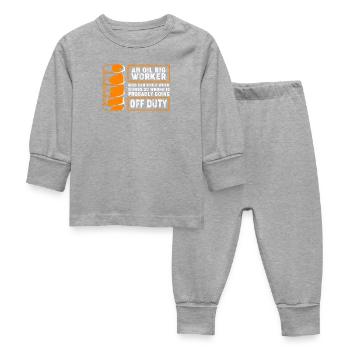 Oil Rig Oil Field - Baby Sleepsuit - heather grey - Front
