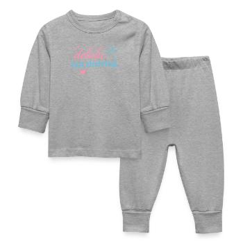 Delhu Thriving Script Logo - Baby Schlafanzug - Grau meliert - Vorne