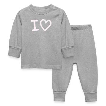 i_love - Pyjama Bébé - gris chiné - Devant