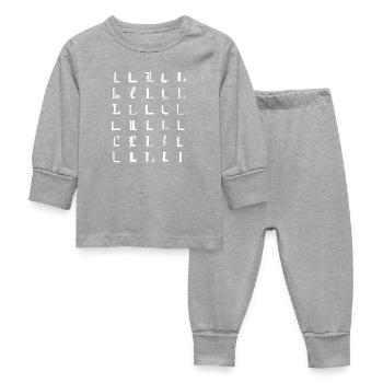 Glyphes L : portraits de polices variées - Pyjama Bébé - gris chiné - Devant