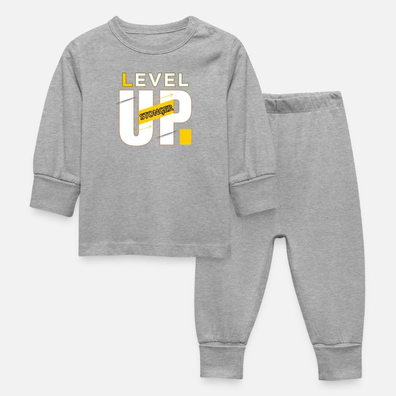 Level Up Puissance Graphique - Pyjama Bébé - gris chiné
