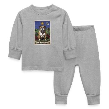 Carte de tarot Bulldog - Pyjama Bébé - gris chiné - Devant