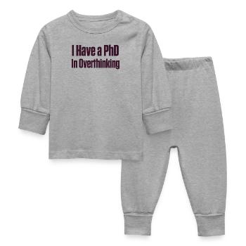 PhD in Overthinking Neurodivergent Gift - Baby Sleepsuit - heather grey - Front