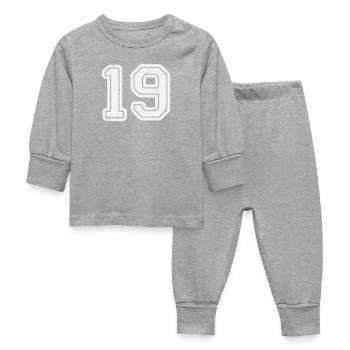 19 - Baby Sleepsuit - heather grey - Front
