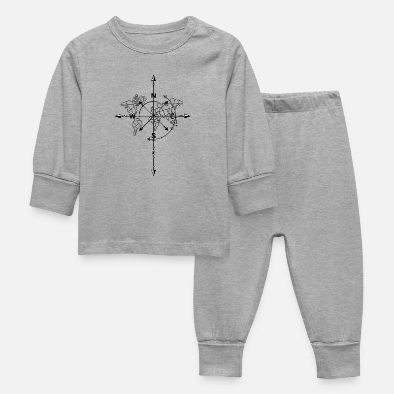 boussole - Pyjama Bébé - gris chiné