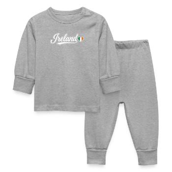 Scénario irlandais avec un cœur de drapeau Fan patriotique - Pyjama Bébé - gris chiné - Devant