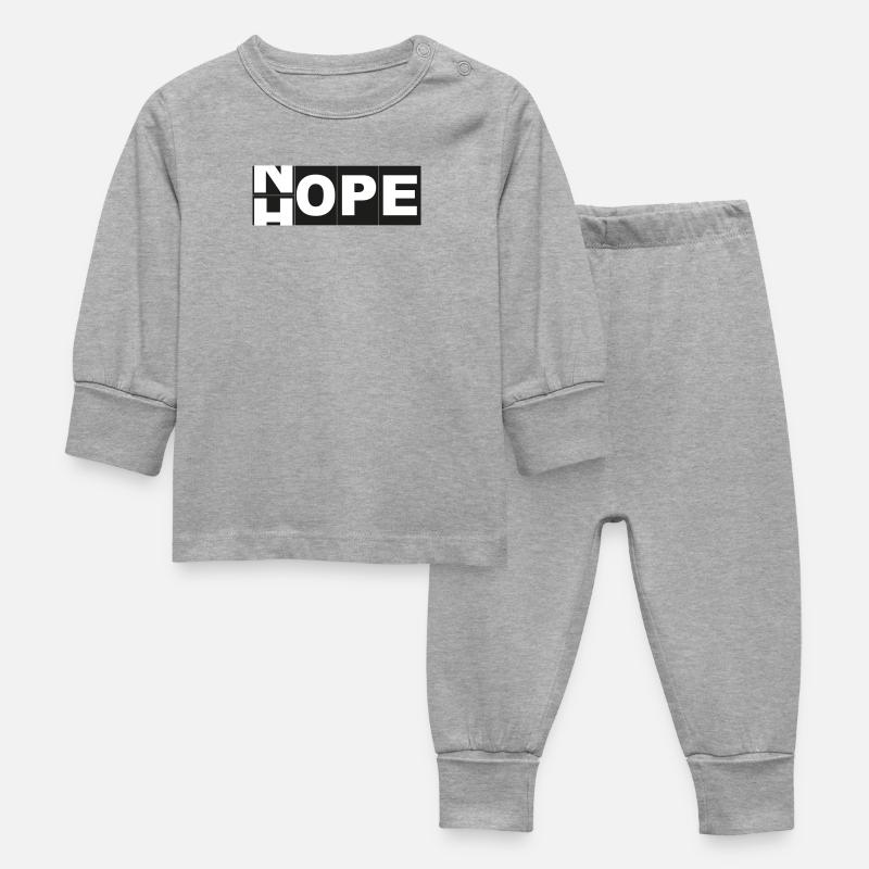 Hope Nope - Baby Schlafanzug - Grau meliert