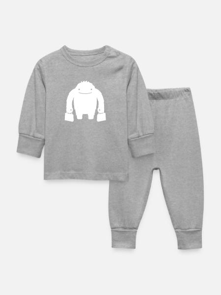 Monster - Baby Schlafanzug - Grau meliert