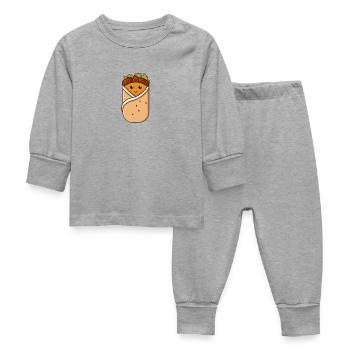 Döner Kebap Wrap Jufka Falaffel Design Kawaii - Pyjama Bébé - gris chiné - Devant