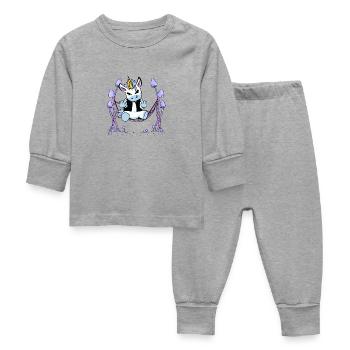 Licornes Licorne Hamac - Pyjama Bébé - gris chiné - Devant