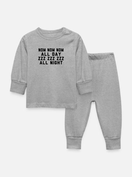 ESSEN UND SCHLAFEN - Baby Schlafanzug - Grau meliert