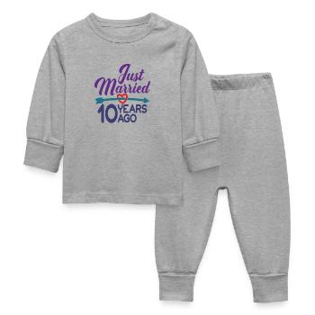 Juste marié il y a 10 ans, 10e anniversaire de mariage - Pyjama Bébé - gris chiné - Devant