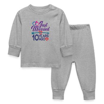 Juste marié il y a 10 ans, 10e anniversaire de mariage - Pyjama Bébé - gris chiné - Devant