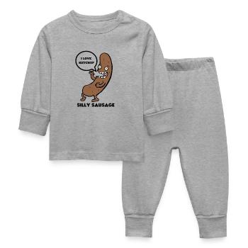 SAUCISSE IDIOTE - Pyjama Bébé - gris chiné - Devant