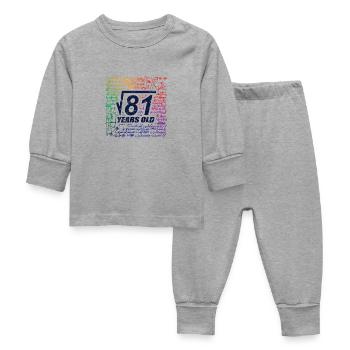 Root Division 81 ans, drôle d’amoureux des mathématiques - Pyjama Bébé - gris chiné - Devant