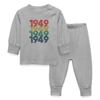 1949 75e anniversaire hommes femmes 75 ans vintage - Pyjama Bébé - gris chiné - Devant