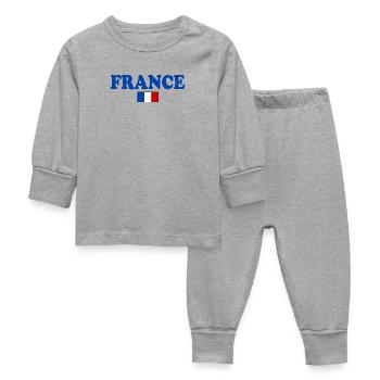 FRANCE FRENCH FLAG - Baby Sleepsuit - heather grey - Front