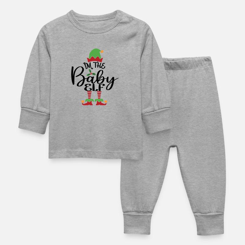 Bébé Elfe Mignon Drôle Costume de Noël assorti - Pyjama Bébé - gris chiné