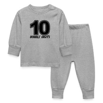 Cadeau de 10e anniversaire, 10 ans, pour garçons et filles - Pyjama Bébé - gris chiné - Devant